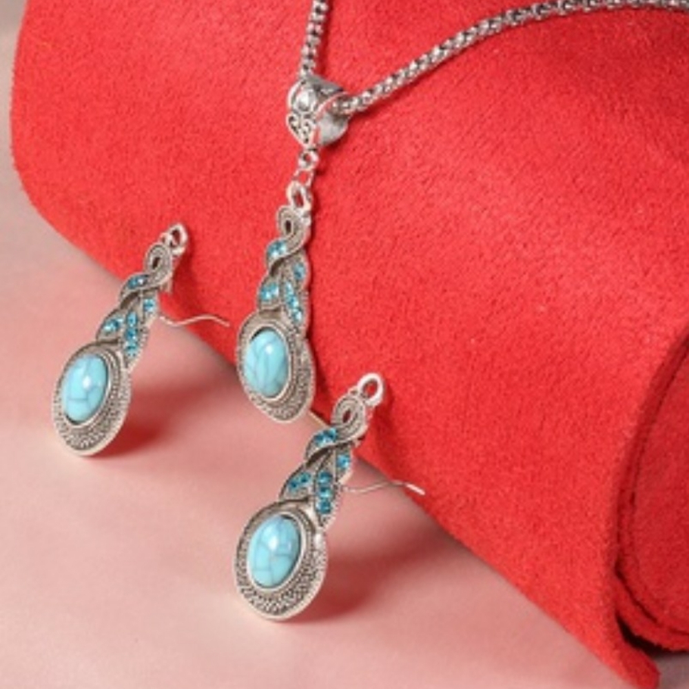 2 piece necklace and earrings set alloy petite